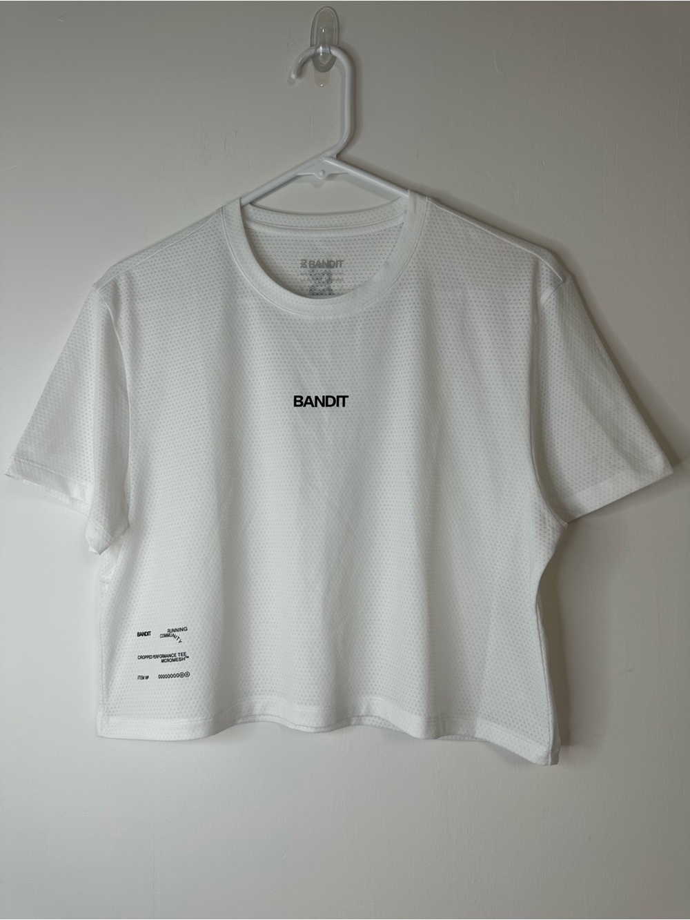 Bandit White Cropped Mesh Tee - Breathable Casual Top